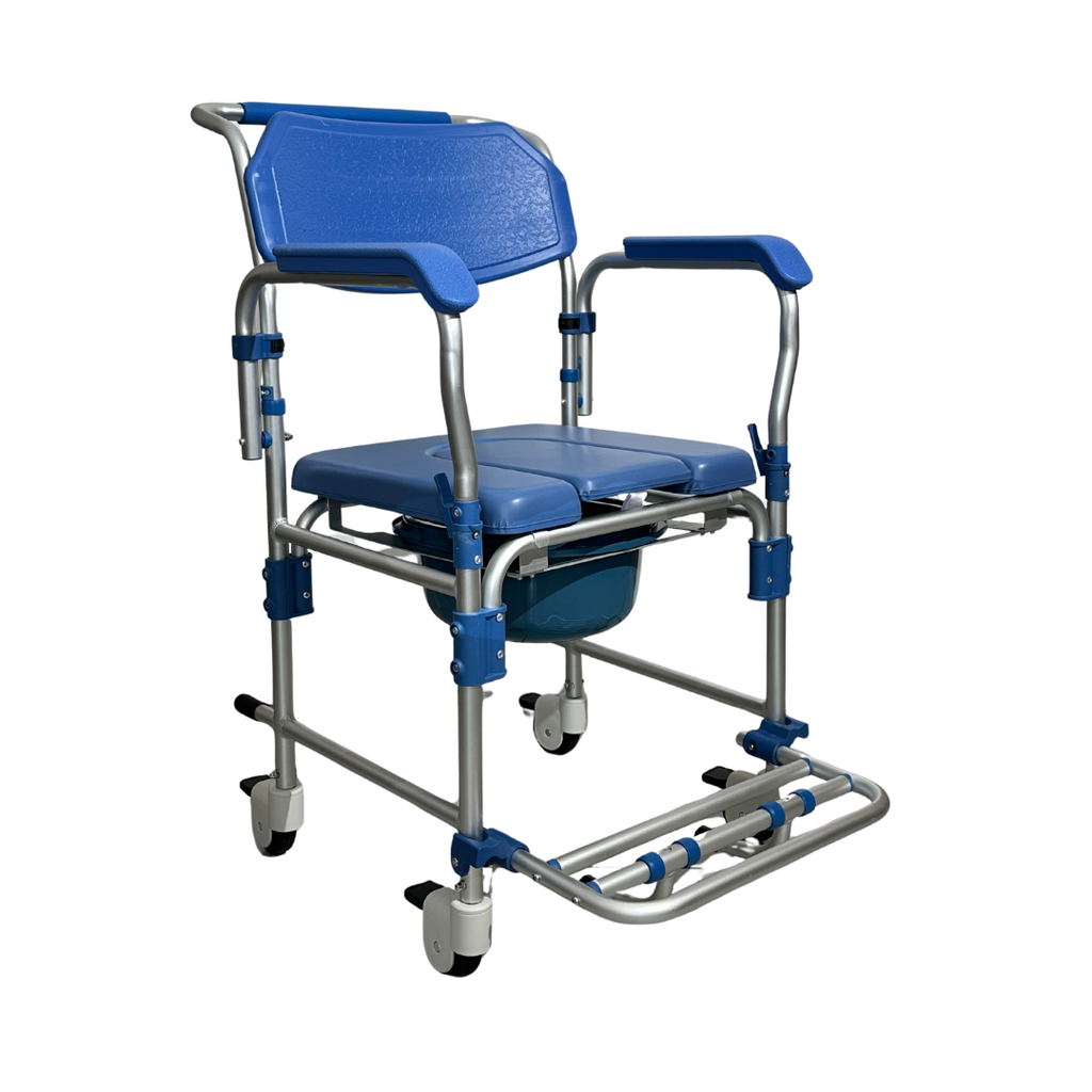 Silla Sanitaria con Ruedas para Ducha 3 en 1 con Inodoro Portátil — equipo médico en Lima, Perú | Webley