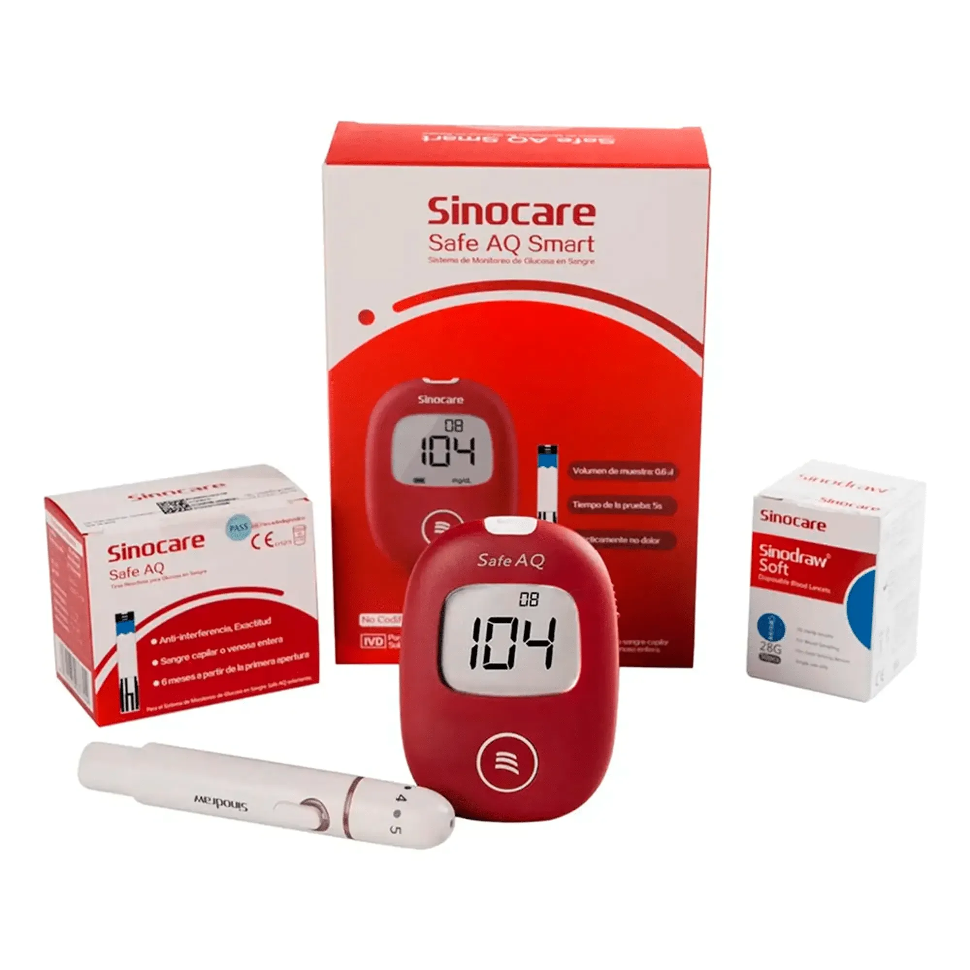 Kit Medidor de Glucosa Sinocare Safe AQ Smart — equipo médico en Lima, Perú | Webley